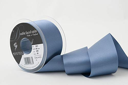 Berisfords Double FACE Poly Satin Ribbon, Moonlight, 50 mm