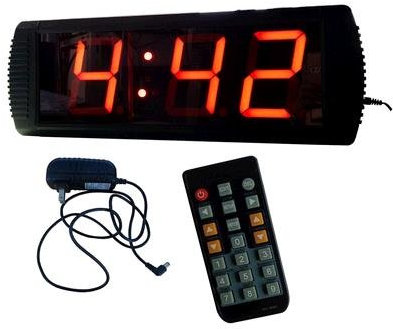 GOODRELIISH Grand compte à rebours d'intérieur à LED géant de 10,2 cm de haut caractère, compte à rebours à 3 chiffres en minutes et secondes - Compte jusqu'à 9 minutes et 59 secondes - Télécommande