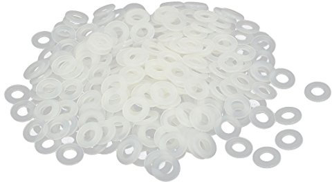 sourcing map M5 x 10mm x 1mm Nylon Plano Aislante Arandelas Espaciadores Sujetador Gris Blanco 400 Piezas