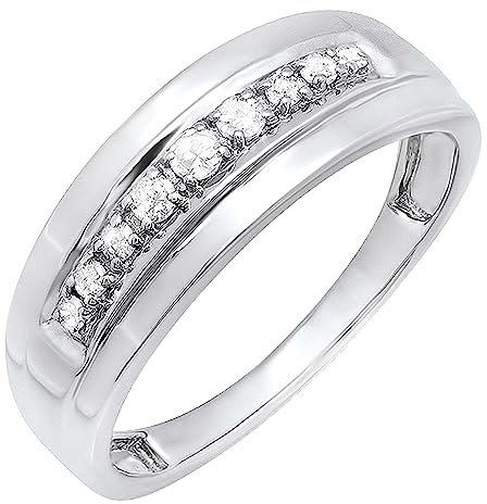 Herren-Ring, 0,23 Karat Sterlingsilber, runder Diamant, Ehering, 1/4 Karat, 23,Diamant,Diamant:0,Sterling Silber, Weißer Diamant