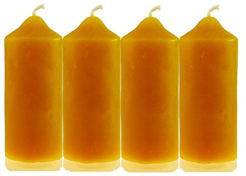 4 Stk.Kerzenstumpen 115/45mm 100% Bienenwachs Stumpen Bienenwachskerzen Adventskerzen Unparfümiert