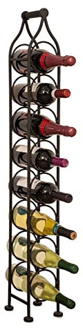 Biscottini Portabottiglie Vino in Ferro 105x15x16 cm - Porta Bottiglie di Vino in Metallo - Cantinetta Vino Finitura Nera - Portabottiglie da terra - Portabottiglie Cucina Bar - Espositore - Portavini