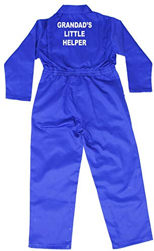 Acce Products Grandad's Little Helper Baby, Childrens, Kids, Coverall, Boilersuit, Overall - Size - 22-2-3 Years - Royal Blue