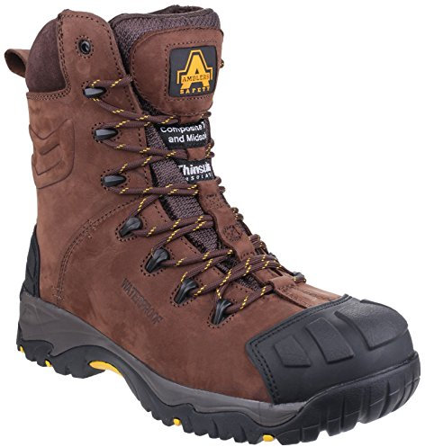 Amblers Mens AS995 Pillar Composite Waterproof Zip Safety Hi-Boot (7 UK) (Brown)