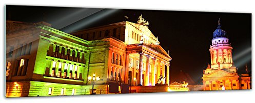 Glasbild - Gendarmenmarkt - Berlin - 120x40 cm - Deko Glas - Wandbild aus Glas - Bild auf Glas - Moderne Glasbilder - Glasfoto - Echtglas - kein Acryl - Handmade