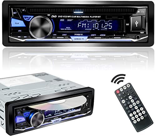 Alondy 1DIN Autoradio Bluetooth mit CD/DVD Player USB AM/FM/RDS Radio Freisprecheinrichtung SD AUX