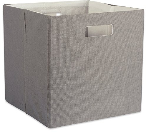 DII Fabric Storage Cube Organizer Bin 13x13x13 Foldable, Gray
