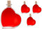3 leere Glasflaschen 200ml Herzförmig Herz-Form Flasche Herzflaschen mit Korken 0,2 Liter l Likörflaschen Schnapsflaschen Essigflaschen Ölflaschen von slkfactory