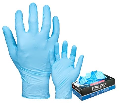 Blackrock Nitril-Einweghandschuhe - puderfrei, latexfrei, Mehrzweckhandschuhe aus nicht-sterilem Gummi für den industriellen Einsatz, Lebensmittelqualität jede Schachtel enthält 100 blaue