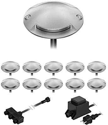 ledscom.de LED Boden-Aufbau-Leuchte Bunda, 2-flammig, für außen, befahrbar, warm-weiß, 11er Set