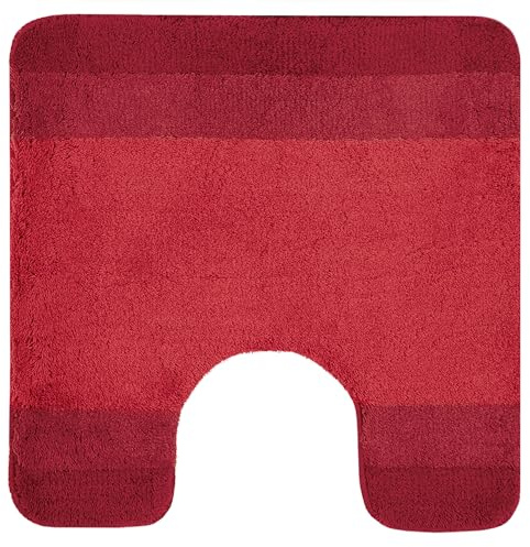 Spirella – Balance Polyester-Toilettenmatte – rutschfest – 55 x 55 cm – Rot – Maschinenwaschbar bei 40 °C – 90% Polyester, 10% Acryl – Komfort und Sicherheit