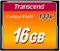 Transcend Carte mémoire CompactFlash 133 16GB (CF Card) jusqu'à 50/20 MB/s, supporte le mode de transfert Ultra DMA 4 avec mémoire flash MLC NAND idéal pour reflex débutants - TS16GCF133