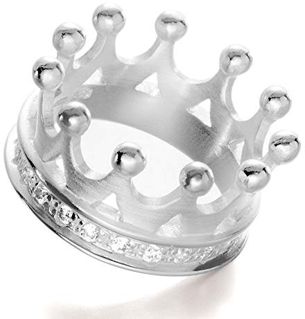 Heartbreaker Crown of my Heart Ring Krone I Größe 58 I Zirkonia-Ring aus 925 Sterling Silber I Nickelfreier Damenring inkl. Verpackung I In Goldschmiedequalität gefertigt I LD LP 13-58