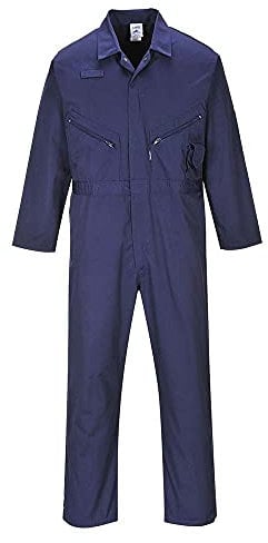 Portwest C813 Men's Liverpool Work Overalls Protective Boiler Suit Polycotton Coveralls Durable Workwear for Mechanics Warehouse Garages DIY Navy Tall, Large