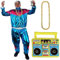 I LOVE FANCY DRESS RAPPER SHELL SUIT KOSTÜM VERKLEIDUNG=MIT UND OHNE ZUBEHÖR=HIP HOP SHELL SUIT =SCHLECHTER GESCHMACK PLASTIK ANZUG=FASCHIN KARNEVAL=RADIO+LARGE
