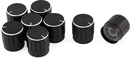 sourcing map 8Stk. Lampe Dimmer Reglerknopf 5mm Lochdmr. schwarz | Drehknopf Kappe Abdeckung