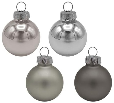 Unbekannt 45 Weihnachtskugeln Christbaumkugeln Grau Silber Anthrazit Christbaumschmuck Weihnachtsdeko Weihnachten Deko
