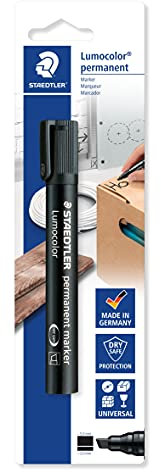 Staedtler Lumocolor - Pennarello Indelebile Nero Ricaricabile, Pennarelli Punta Grossa Adatti per Quasi Tutte le Superfici, Marker ad Asciugatura Rapida, Cancelleria Scuola Università e Ufficio, 1 Pz