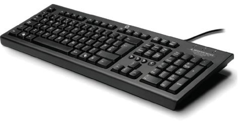HP Classic Black Wired USB Keyboard