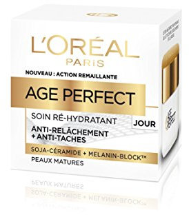 L'Oréal Paris - Crème de Jour Anti-Âge Raffermissante - Anti-Relâchement, Anti-Taches & Anti-Rides - Collagène & Niacinamide - Pour Peaux Matures - Age Perfect - 50 ml