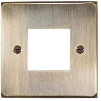 ElekTek Brushed Antique Brass Effect Plated Double Modern Light Switch Metal Cover Plate Conversion - No Wiring or Switch Removal Necessary