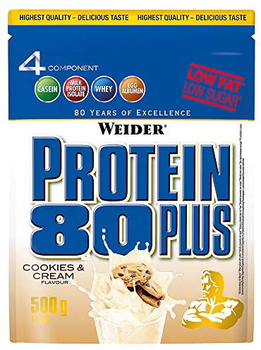 Weider Protein 80 plus 2 x 500g Beutel 2er Pack Cookies-Cream