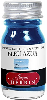Herbin Bottled Fountain Pen Ink, 10ml - Azure Blue