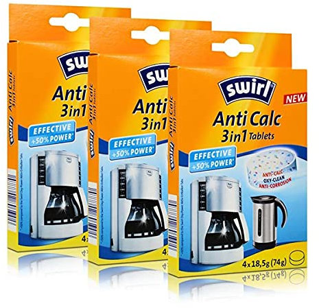 3x Swirl Anti Calc 3in1 Tablets Entkalkung und Reinigung für Kaffeemaschinen