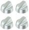 Spares2go Control Knobs/Dials for Diplomat Oven Cooker & Hob (Pack of 4 + Adaptors, Silver)