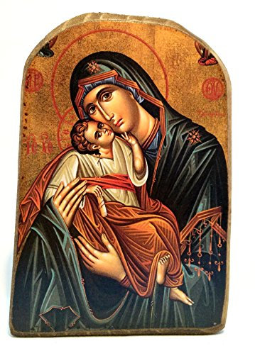 Holz Griechisch Christian Orthodoxe Holz Icon von Mutter von Jesus & Jesus Christus MP1 _ 5