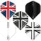 RED DRAGON Hardcore Union Jack Auswahlpackung Extra Dicke Standard Dart Flights - 5 Sätze pro Packung (15 Dart Flights insgesamt)