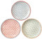 Bloomingville Teller Emma Retro Dessertteller Frühstücksteller Vintage Kuchenteller rund ø 20 cm, blau rot grün, Keramik, 3er Set