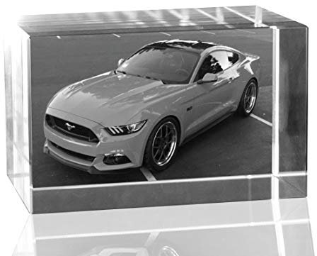 VIP-LASER 2D Gravur Glas Kristall Quader im Querformat XXL mit dem Foto von Deinem Auto. Dein Wunschfoto für die Ewigkeit Mitten in Glas! Groesse XXL = 120x80x80mm