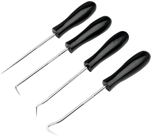 Performance Tool 1103 4-Piece Hook & Pick Set - Mark Metal or Plastic, Separate Wiring, Remove Fuses, Pick Up Small Parts and Washers