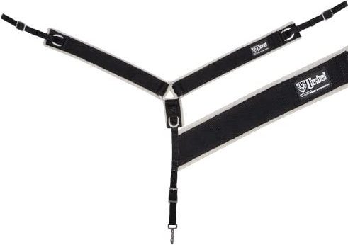 CASHEL Nylon Fleece gerade Brust gefüttert Halsband, schwarz, 3/4 inch closure