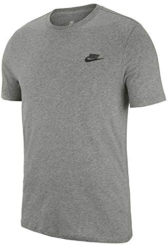 Nike Herren Club Embroidered Futura T-Shirt, Grey, XL