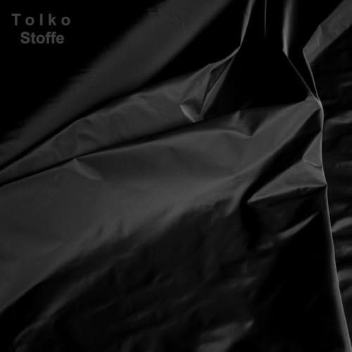 TOLKO Taft Stoff schwarz Meterware | Kleid Kostüm Gardine Vorhang | edel Changierend glänzend farbintensiv | Taft Stoffe zum Nähen Dekorieren für Deko Schals Tischdecken Store Husse Dekostoff