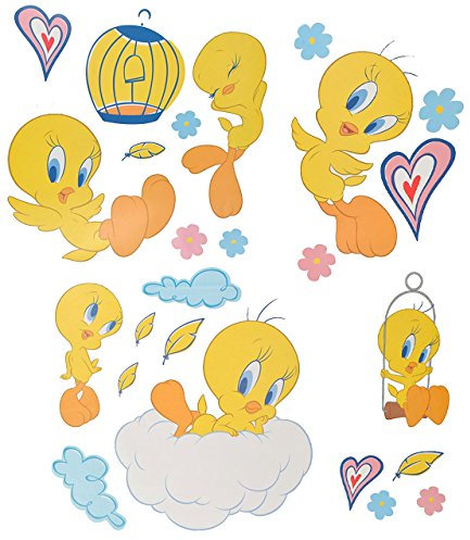 alles-meine.de GmbH 25 TLG. Set XL Wandtattoo Looney Tunes Baby - Wandsticker Vogel Tweety/Babymotiv Babys Aufkleber Wandaufkleber - selbstklebend für Wohnzimmer und Kinderzimm..