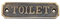 Adonai Hardware Medium Toilet Brass Door Sign - Antique Brass