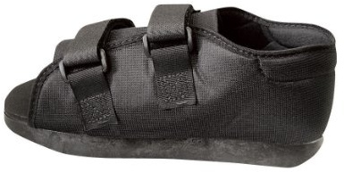Medline Semi-Rigid Post-Op Shoes, Nylon Upper, Cushioned Rocker Sole, Women's Size Large 8.5-10 (Mens 7.5-9)