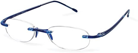 Scojo New York Lesebrille von, Original Gels Readers, Randlose Ovalbrille, Kobalt, 2.50x