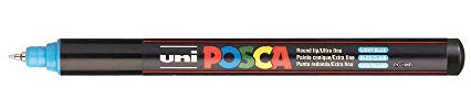 Uni Posca Marker PC-1MR Farbe Glas Stift Extra Fein Kugel-tipp 0.7mm Hellblau