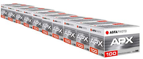 Agfa Photo APX 100 Prof 135-36 Lot de 10 Pellicules pour Appareil Photo Argentique 35 mm Noir