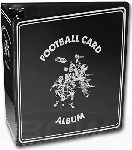 1 (One) Black Binder BCW 3 Inch D Ring NFL Football Trading Cards Collection Album