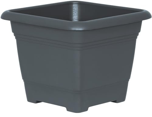 Geli Pflanzkübel Nora Anthrazit 28 cm quadratisch - Kunststoff