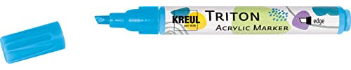 KREUL 17836 - Triton Acrylic Marker edge, lichtblau, Keilspitze, Strichstärke circa 1 bis 4 mm, auf Wasserbasis, Acrylmarker zur Gestaltung von Papier, Holz, Stein und vielem mehr
