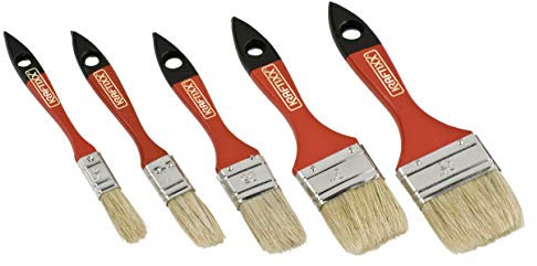 kwb Flach-Pinsel-Set, 5-teiliges Maler-Set für Holz, Metall und Wände - Hochwertige Borsten und praktische Größenauswahl - Wiederverwendbar