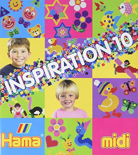 Hama Perlen 399-10 Inspiration Heft Nr. 10 Vorlagenbuch mit farbenfrohen Ideen, Motiven und Anleitungen zum Basteln mit Bügelperlen, kreativer Bastelspaß für Groß und Klein