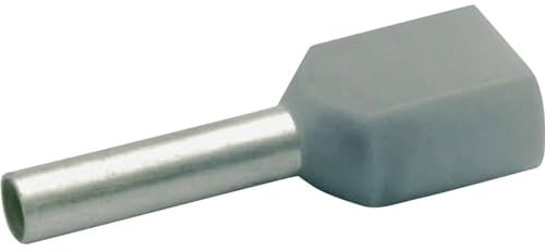 Klauke 8708 Zwillings-Aderendhülse 0.75mm² Teilisoliert Grau 100 Stück