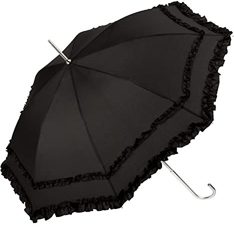 VON LILIENFELD® Paraguas de Iluvia Largo Clásico Automático Grande Estable Ligero Sombrilla Boda Nupcial Mary Mary negro